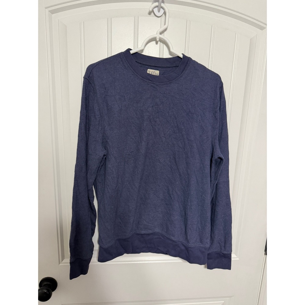 J. Crew Sweatshirt Mens Medium Navy Blue Crew Neck Long Sleeve Casual EUC